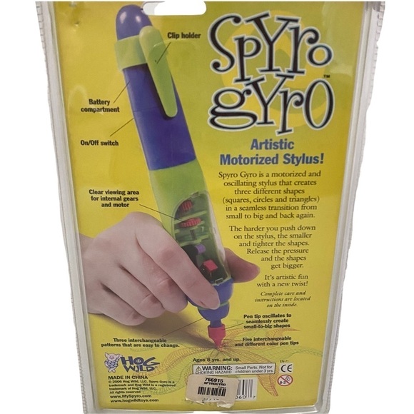 Hog Wild Spyro Gyro Artistic Motorized Stylus 3 Patterns Batteries Not Included - Picture 2 of 6